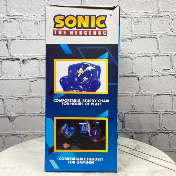 SEGA Sonic The Hedgehog Gaming Combo Set Incudes Blue Inflatable Chair & Headset - Picture 5 of 8